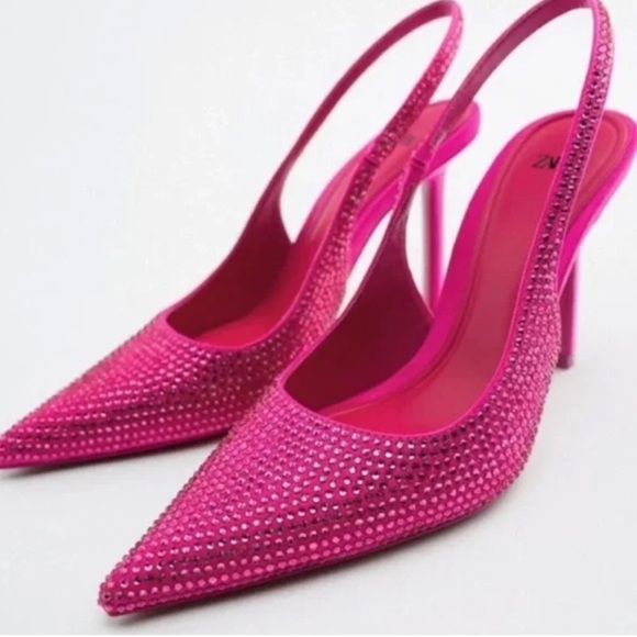 Zara embellished hot pink heels - Picture 2 of 6